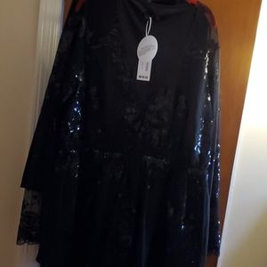 Sequins short black dress